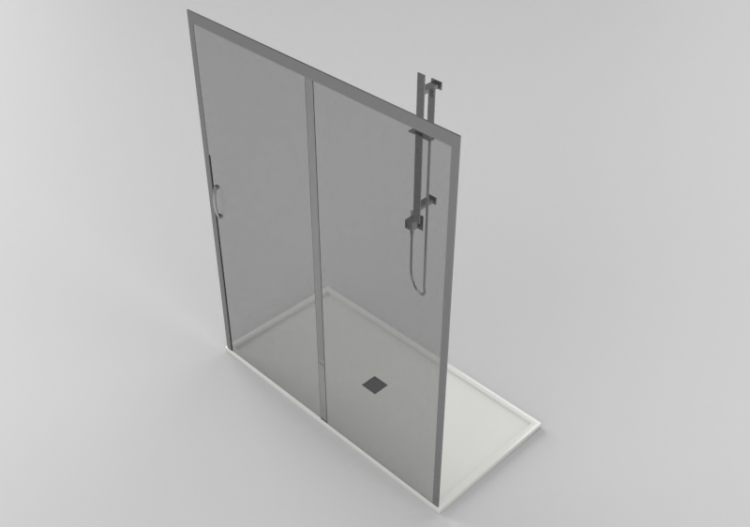 3D Shower - Shower tray with cabin 80x160cm - ACCA software