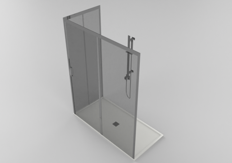 3D Shower - Shower tray with cabin 80x160cm - ACCA software