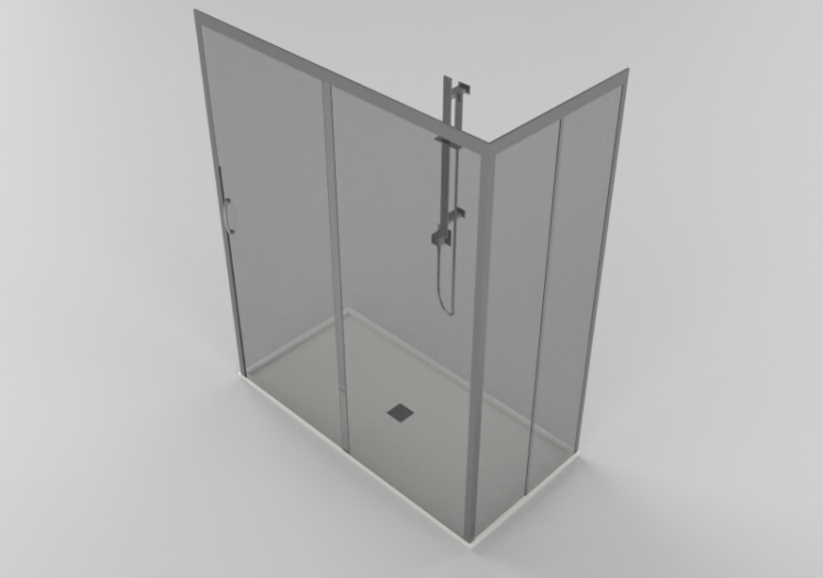 3D Shower - Shower tray with cabin 80x160cm - ACCA software