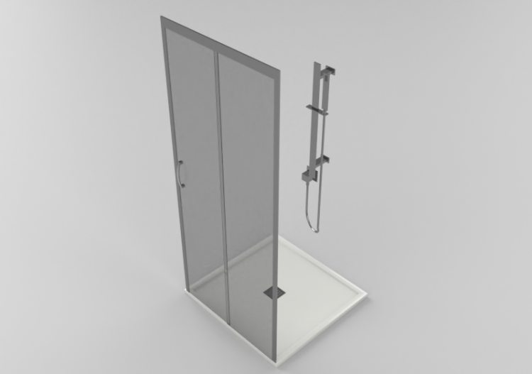 3D Showers - Shower tray with cabin 90x90cm - ACCA software