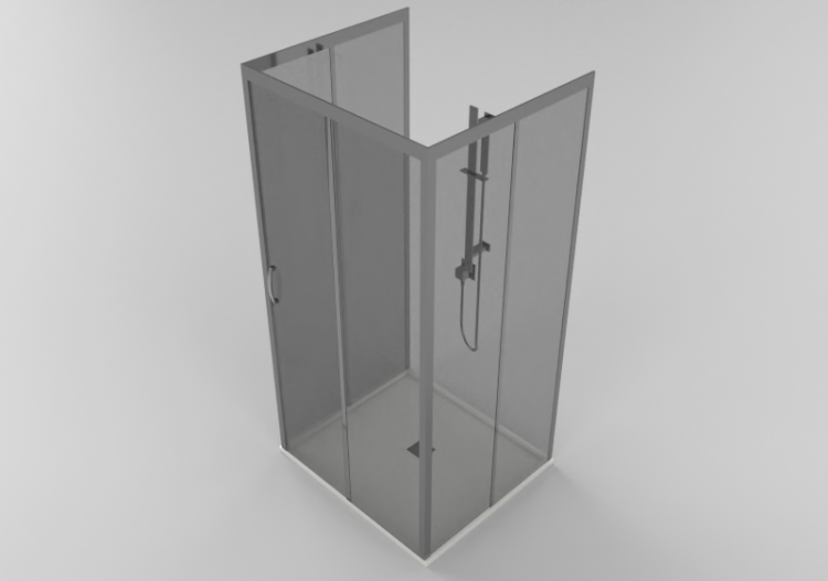 3D Duschen - Duschwanne mit Duschkabine 90x100cm - ACCA...