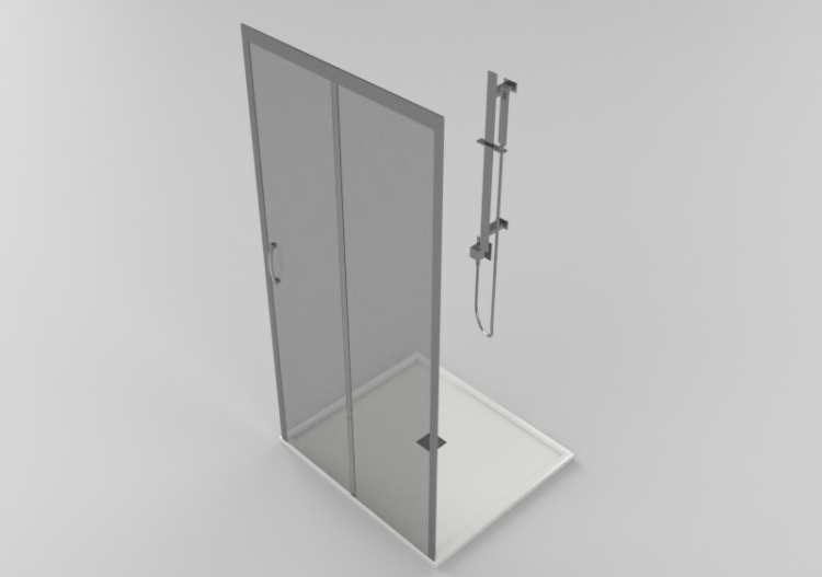 3D Shower - Shower tray with cabin 90x100cm - ACCA software