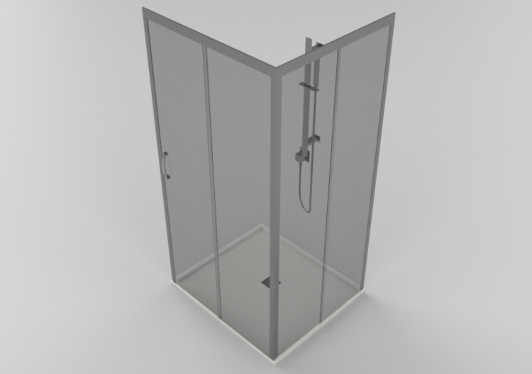 3D Shower - Shower tray with cabin 90x100cm - ACCA software