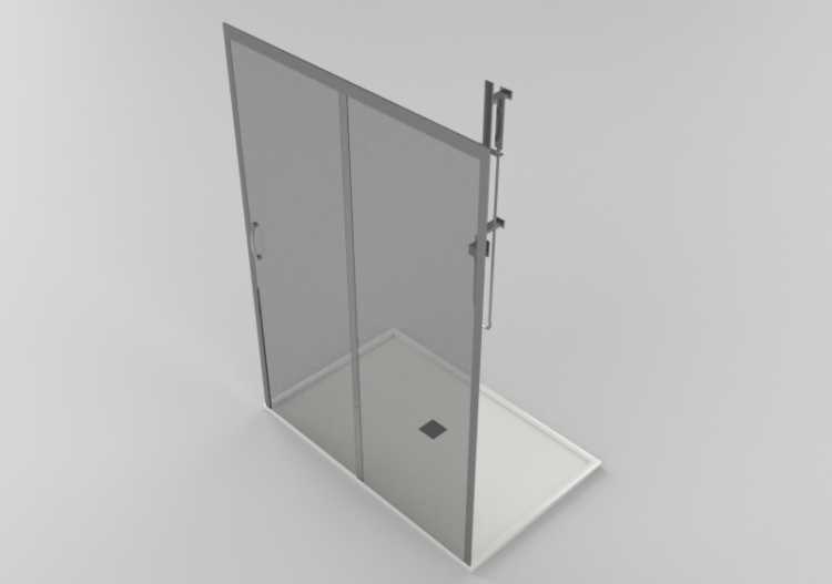 3D Shower - Shower tray with cabin 90x140cm - ACCA software