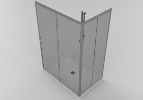 Duchas 3D - Plato ducha con mampara 90x140cm