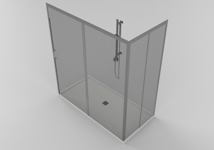 3D Duschen - Duschwanne mit Duschkabine 90x180cm - ACCA...