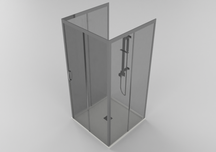 Duches 3D - Base de chuveiro com cabine 100x100cm - ACCA...