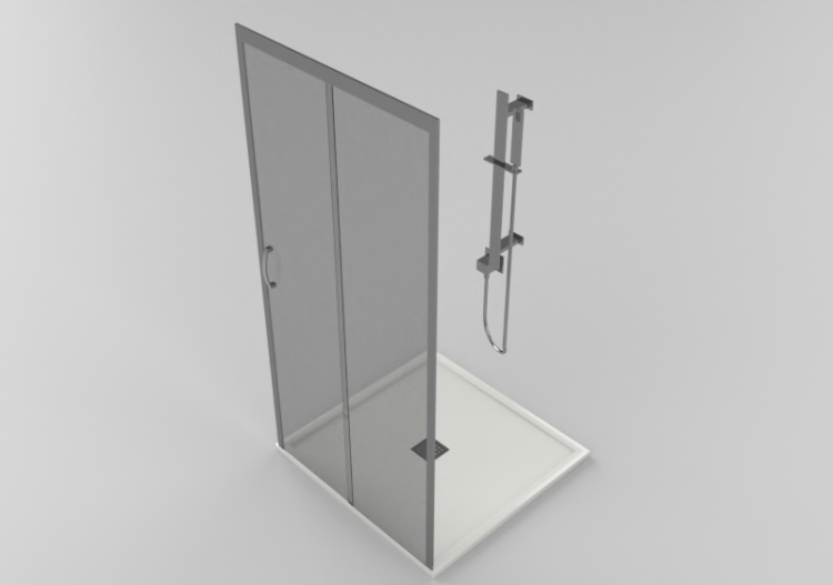 3D Showers - Shower tray with cabin 100x100cm - ACCA...