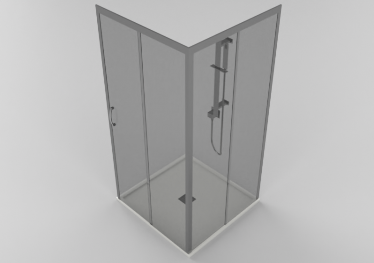 3D Duschen - Duschwanne mit Duschkabine 100x100cm - ACCA...