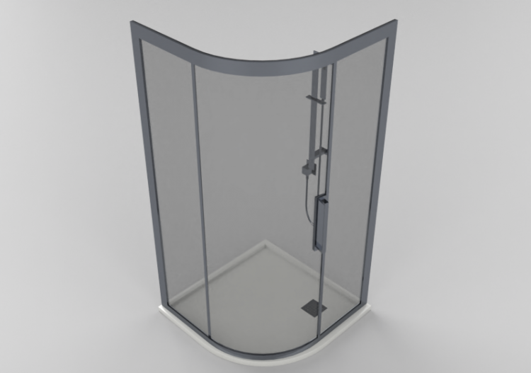 3D Duschen - Eckduschwanne mit Duschkabine 100x100cm - ACCA...