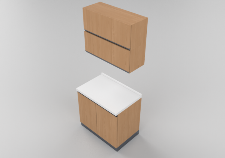 Cozinhas 3D - Bloco linear 90x216cm - ACCA software