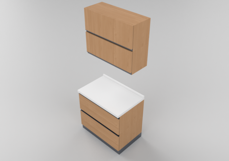 Cucine 3D - Blocco lineare 90x216cm - ACCA software