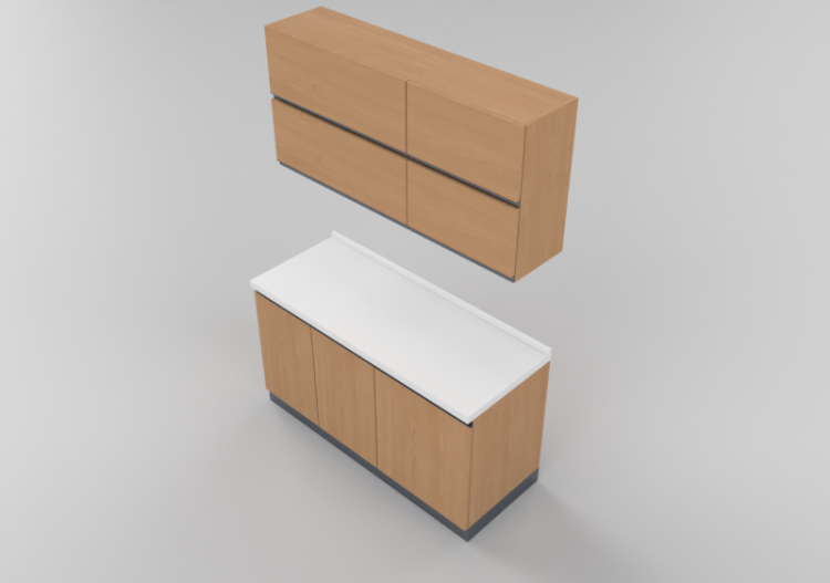 Cucine 3D - Blocco lineare 150x216cm - ACCA software