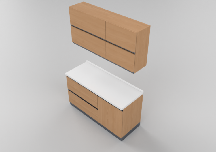 Cucine 3D - Blocco lineare 150x216cm - ACCA software