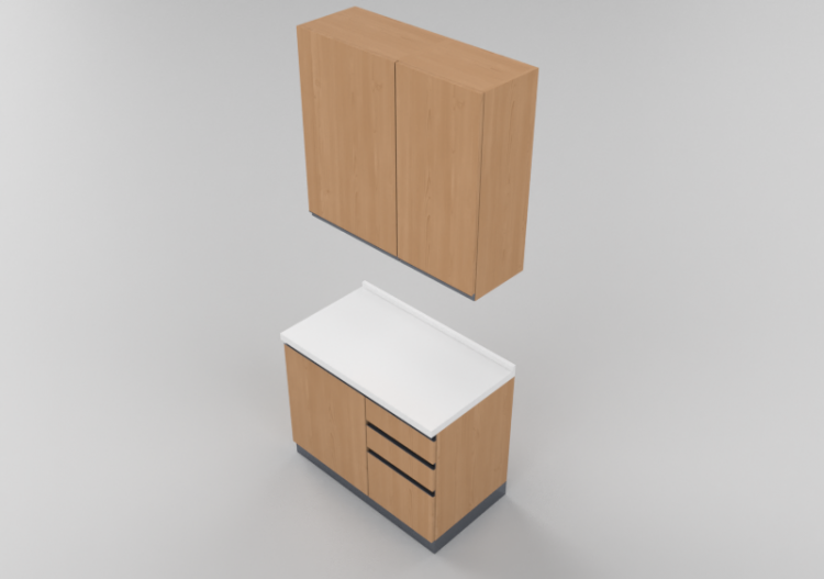 Cuisine 3D - Bloc linéaire 105x240cm - ACCA software
