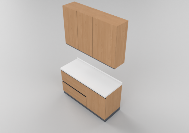 Cuisine 3D - Bloc linéaire 150x240cm - ACCA software