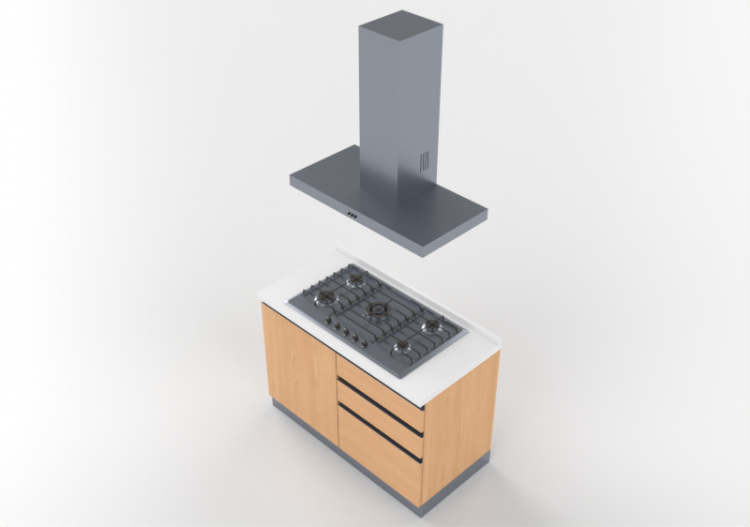 Cocinas 3D - Cocina linear 120x240cm - ACCA software