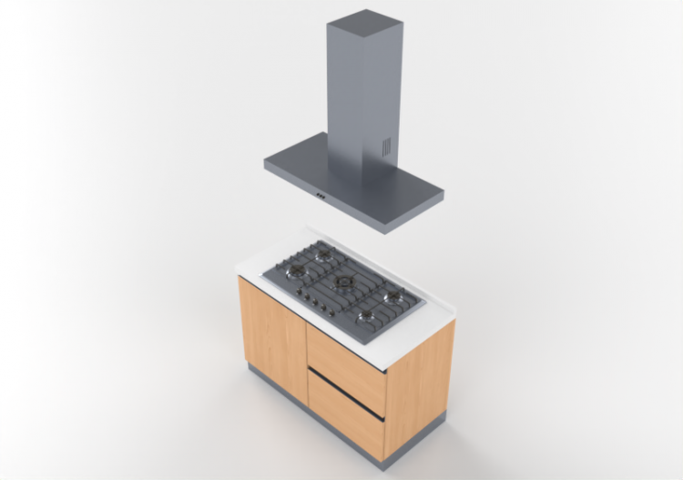 3D Kitchens - Complete cooking block 120x240cm - ACCA...