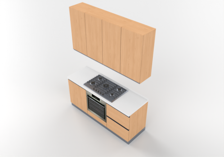 Cuisine 3D - Bloc cuisson linéaire 180x240cm - ACCA...