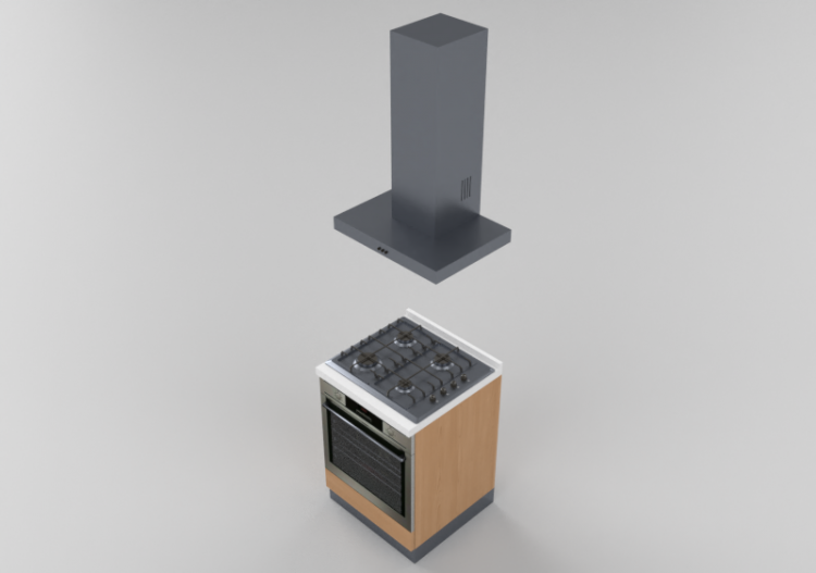 3D Kitchens - Complete cooking block 60x240cm - ACCA...