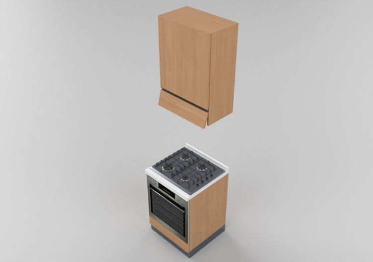 3D Kitchens - Complete cooking block 60x240cm - ACCA...