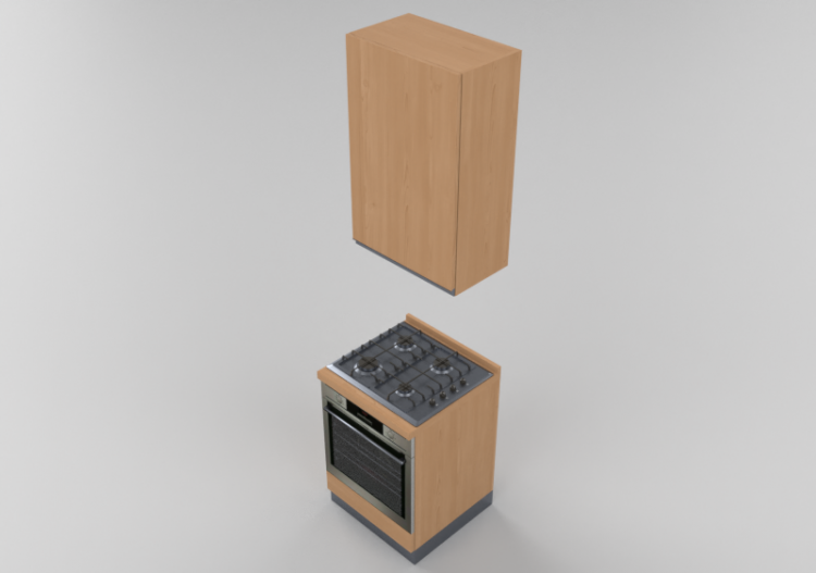 Cocinas 3D - Cocina linear 60x240cm - ACCA software