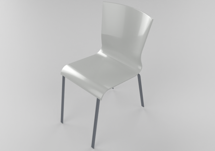 Sillas 3D - Silla con asiento en madera - ACCA software