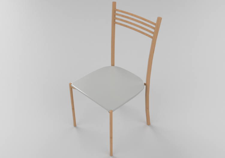 Sillas 3D - Silla de madera - ACCA software