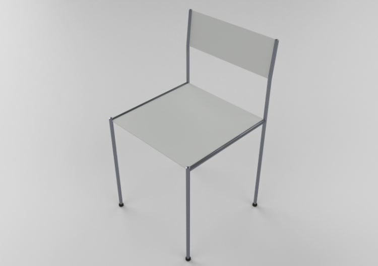 3D Chairs - Chair with wooden seater - ACCA software