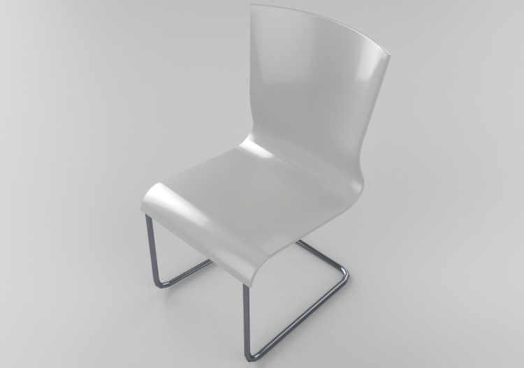 Sillas 3D - Silla con asiento en madera - ACCA software