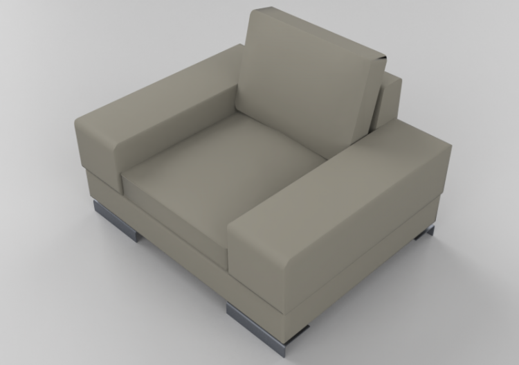 Chairs and Sofas 3D - Single seat leather sofa - Giulio...