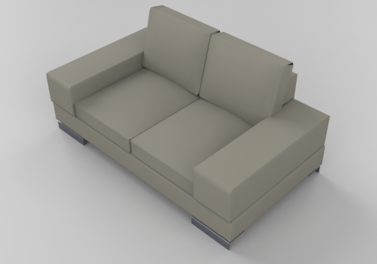 Poltronas y Sofás 3D - Sofá 2 plazas de piel - Giulio...