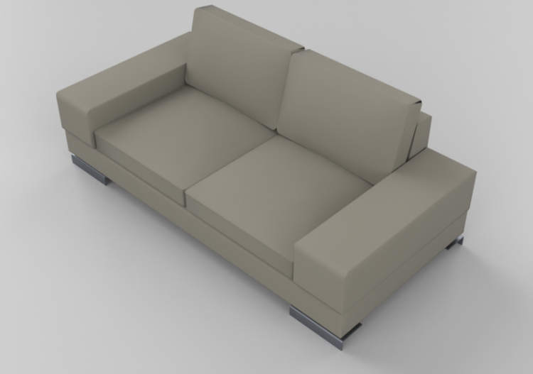 Chairs and Sofas 3D - 2 seater leather sofa - Giulio...