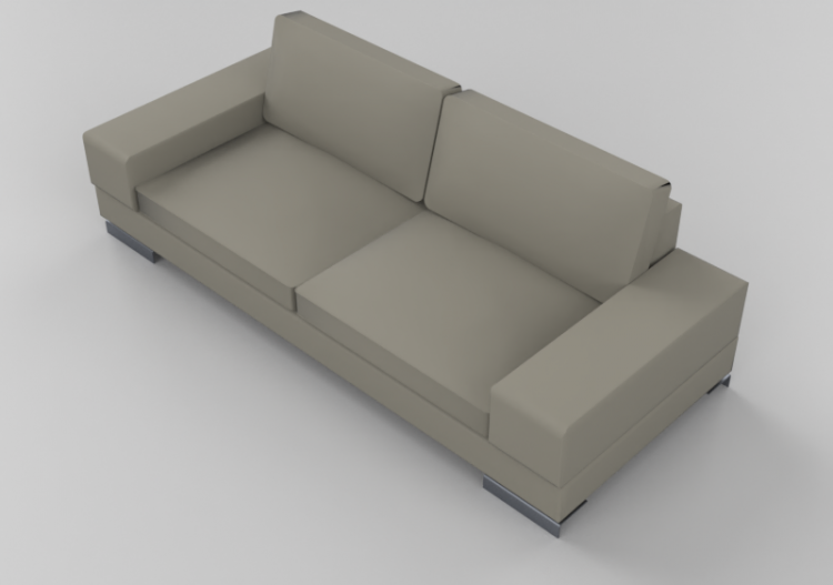 Chairs and Sofas 3D - 2 seater leather sofa - Giulio...