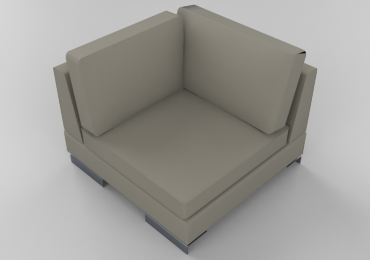 3D Sessel und Sofas - Ecksofa modular aus Leder - Giulio...