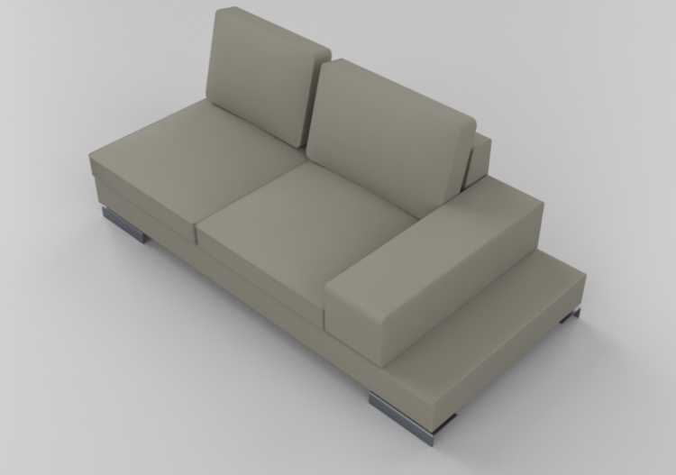 Poltronas y Sofás 3D - Sofá componible de piel - Giulio...