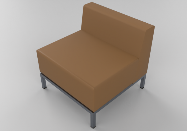 3D Sofa - Modular leather armchair - central section -...