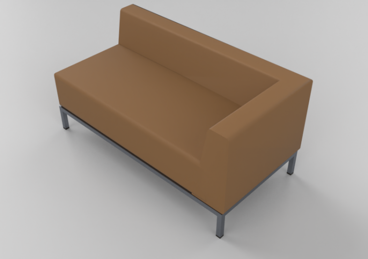 Chairs and Sofas 3D - Modular leather sofa central section...