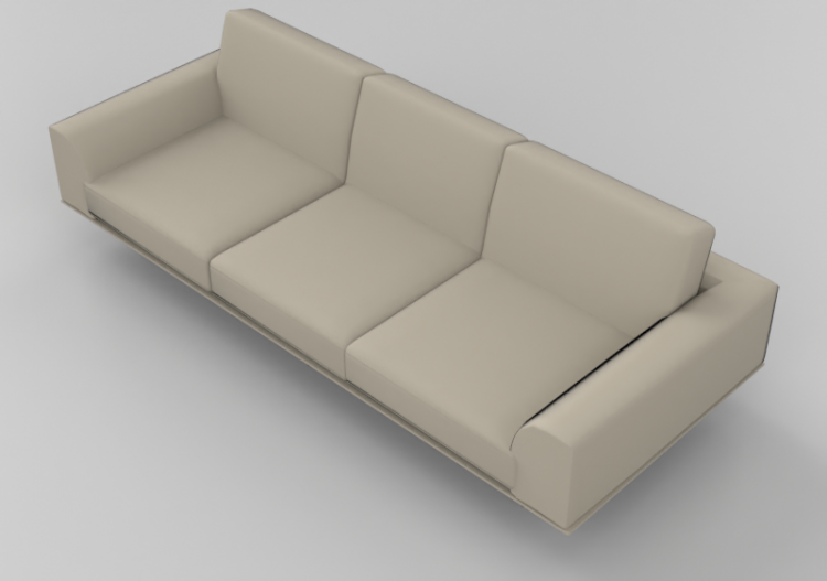 Divans 3D - Canapé trois places en cuir - Natuzzi - Giò -...