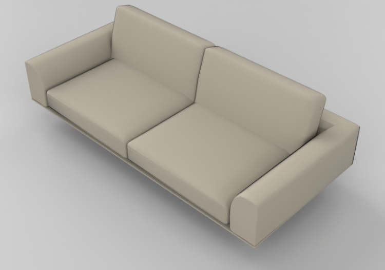 3D Sessel und Sofas - Ledersofa 2-Sitzer - Natuzzi - Giò -...