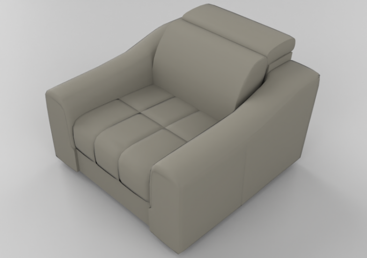 3D Sessel und Sofas - Ledersofa - Natuzzi - Attesa - 2827 -...