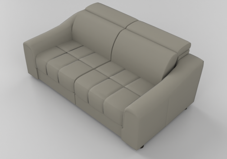 Sofás 3D - Sofá dois lugares de pele - Natuzzi - Attesa -...