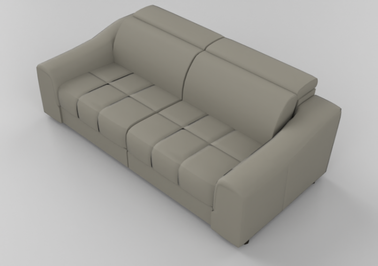 Sofás 3D - Sofá dois lugares de pele - Natuzzi - Attesa -...
