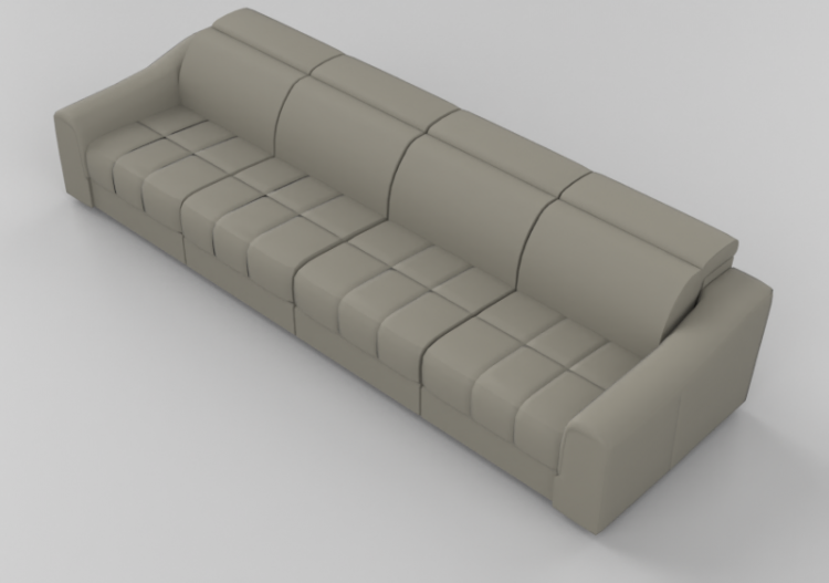 Divans 3D - Canapé trois places en cuir - Natuzzi - Attesa...