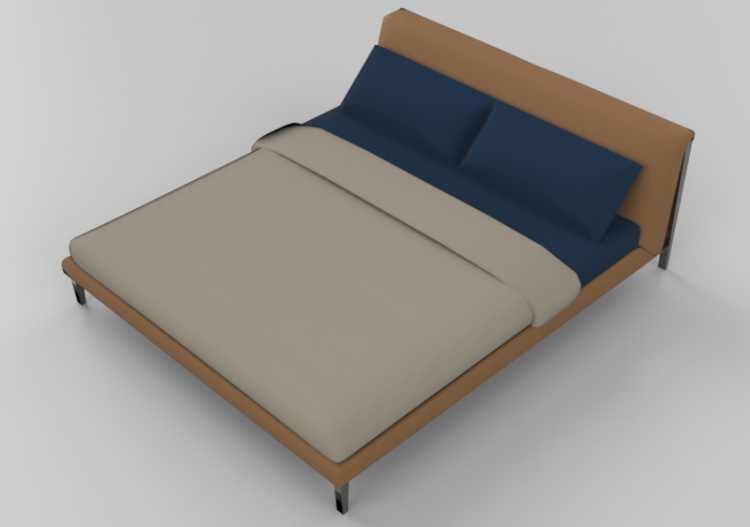 3D Betten und Nachttische - Bettgestell 207x243cm - Natuzzi...