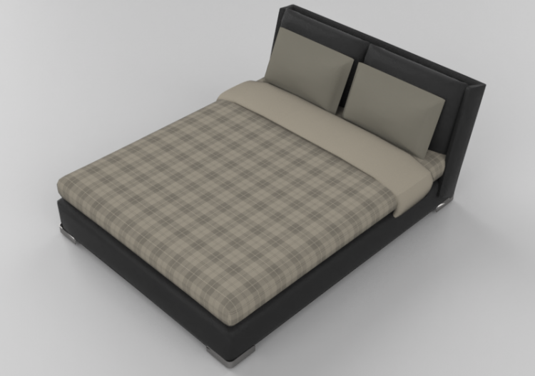 3D Betten und Nachttische - Bettgestell 178x231cm - Natuzzi...