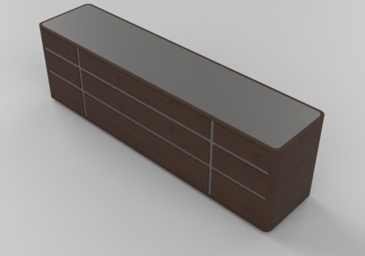 Armarios y Cómodas 3D - Cómoda 220x50x70cm - Natuzzi -...