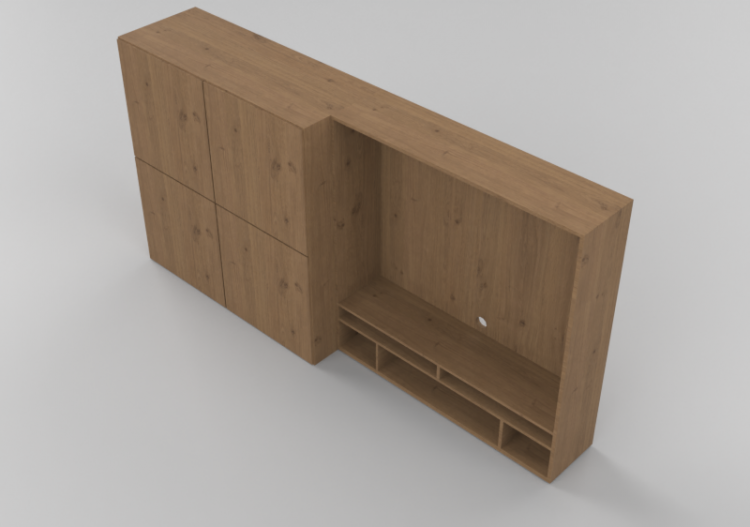 3D TV Rack - Modular system 248x127cm - Natuzzi - Novecento...