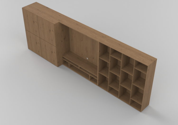 3D Schrankwände - Modulares System 372x127cm - Natuzzi -...