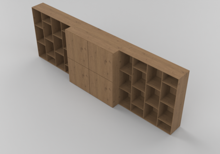 Parois équipées 3D - Système composable 372x126cm - Natuzzi...